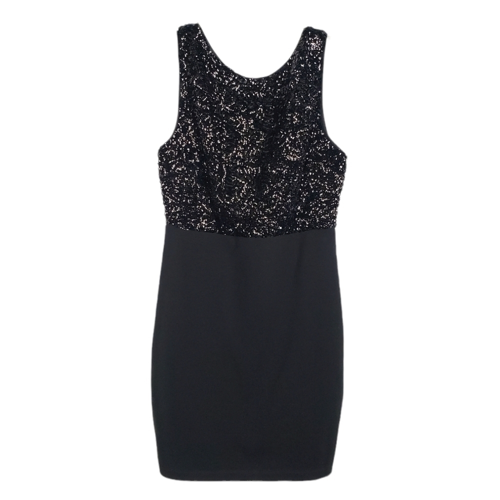 FOREVER 21 sequin sleeveless scuba dress evening wedding guest